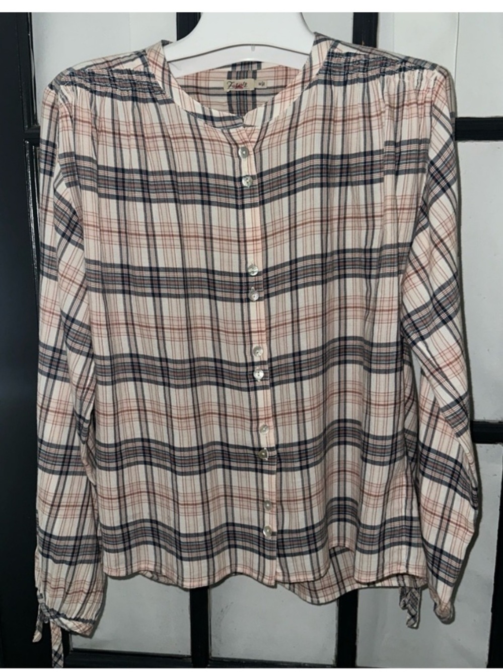 Faherty Plaid Shirt in Blue and Cream - Picture 2 of 4